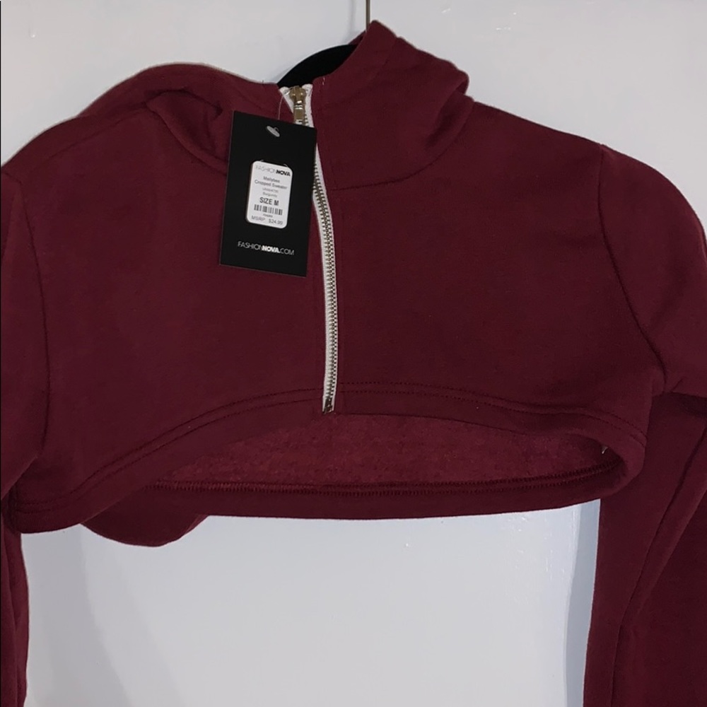 FASHION NOVA | Burgundy Super Cropped Hoodie